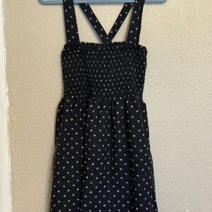 American Eagle Outfitters Black and White Smocked Sundress